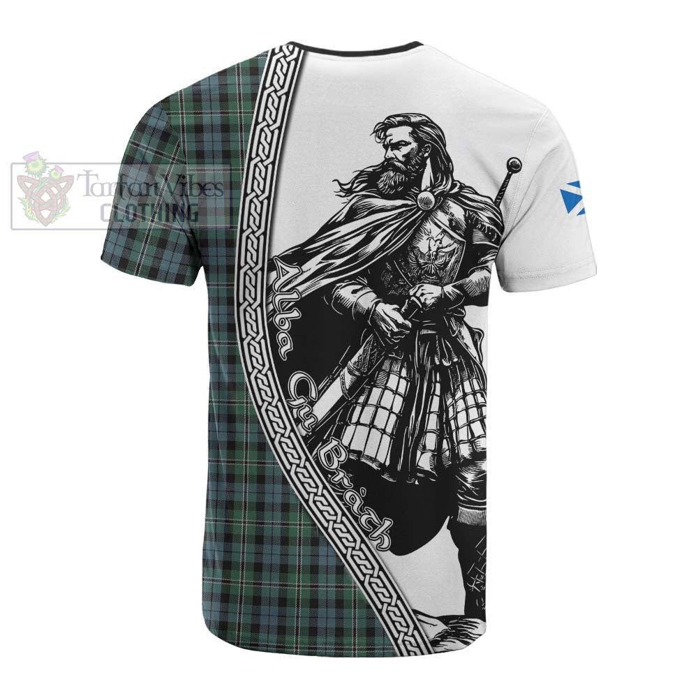 Melville Tartan Clan Crest Cotton T-shirt with Highlander Warrior Celtic Style - Tartan Vibes Clothing