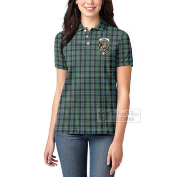 Melville Tartan Women's Polo Shirt with Family Crest Celtic Skull Style - Tartan Vibes Clothing