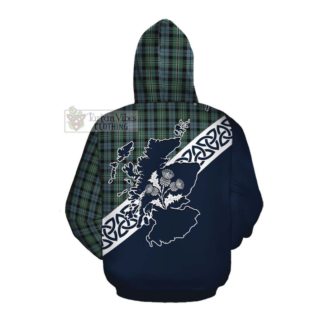 Melville Tartan Cotton Hoodie Featuring Thistle and Scotland Map Pullover Hoodie - Tartan Vibes Clothing