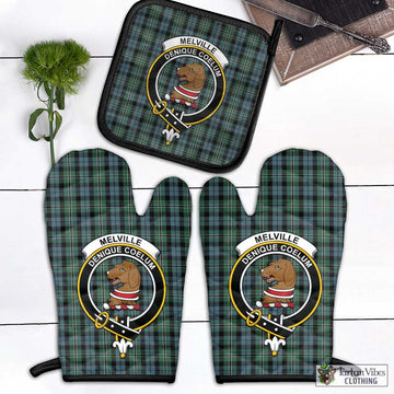 Melville Tartan Combo Oven Mitt & Pot-Holder with Family Crest - Tartan Vibes Clothing