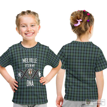 Melville Tartan Kid T-Shirt with Family Crest DNA In Me Style - Tartan Vibes Clothing