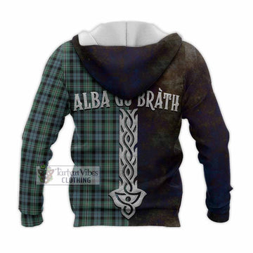 Melville Tartan Family Crest Knitted Hoodie Alba Gu Brath Be Brave Lion Ancient Style - Tartan Vibes Clothing