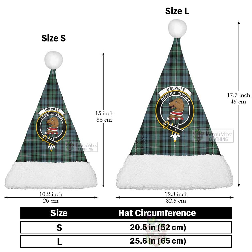 Melville Tartan Christmas Santa Hats with Family Crest Christmas Hat L 25.6in (65cm) - Tartan Vibes Clothing