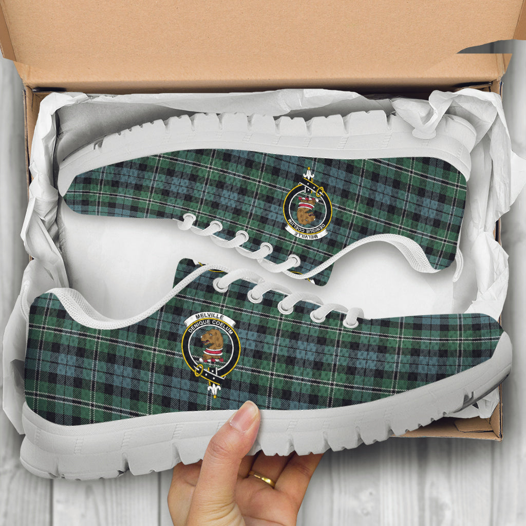 Melville Tartan Sneakers with Family Crest - Tartan Vibes Clothing