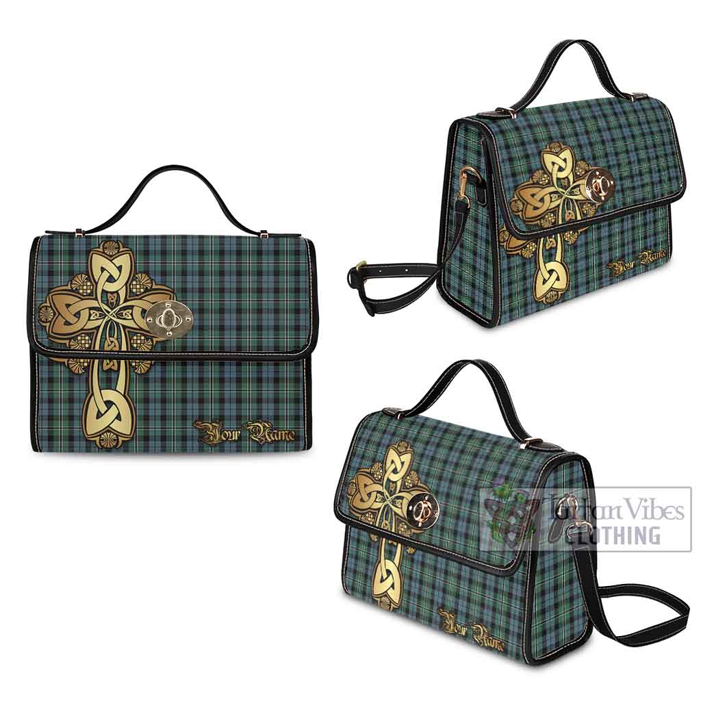 Tartan Vibes Clothing Melville Tartan Waterproof Canvas Bag Golden Thistle Celtic Cross Style