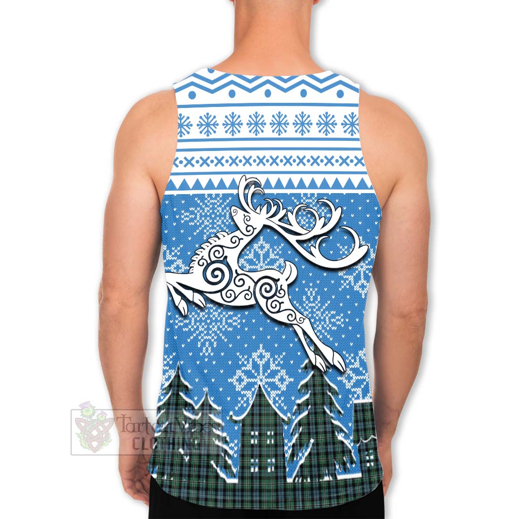 Melville Clan Christmas Men's Tank Top Celtic Reindeer Style - Tartan Vibes Clothing