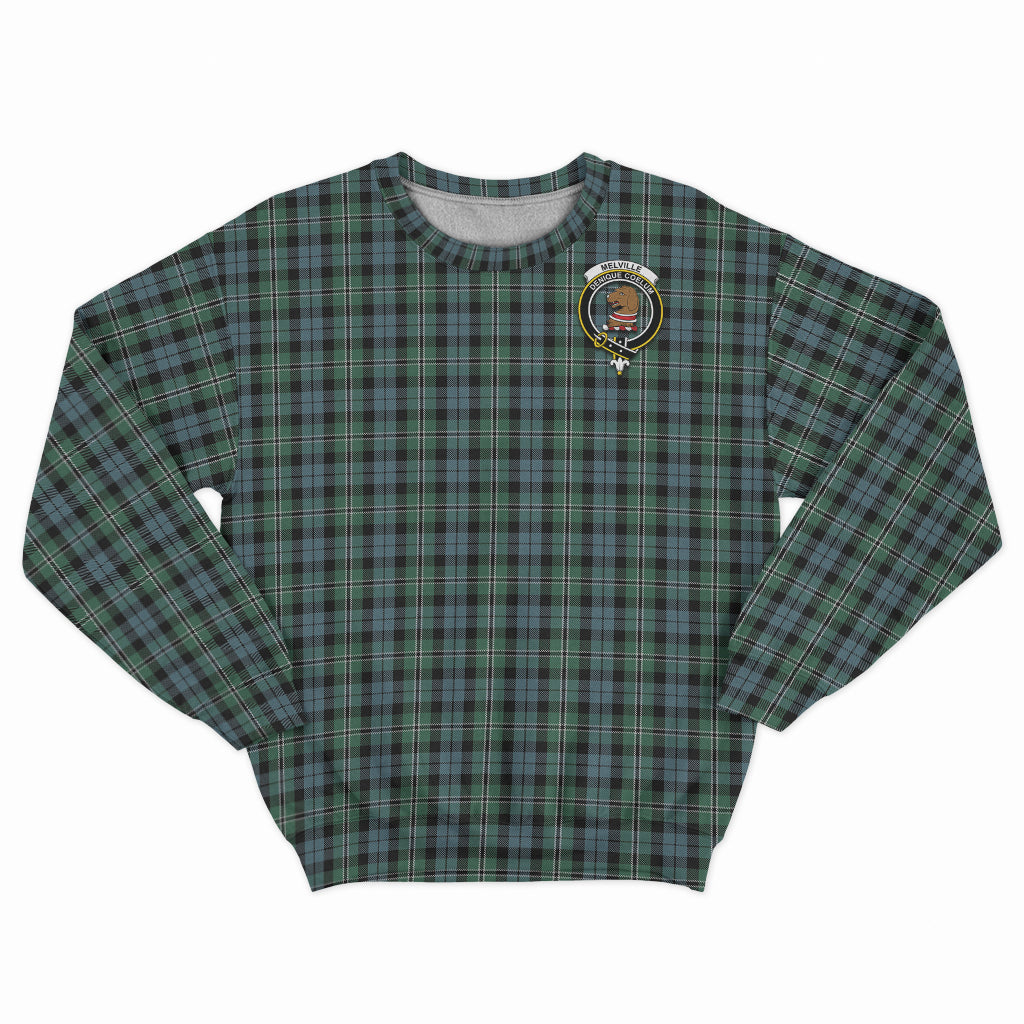 Melville Tartan Sweatshirt with Family Crest - Tartan Vibes Clothing