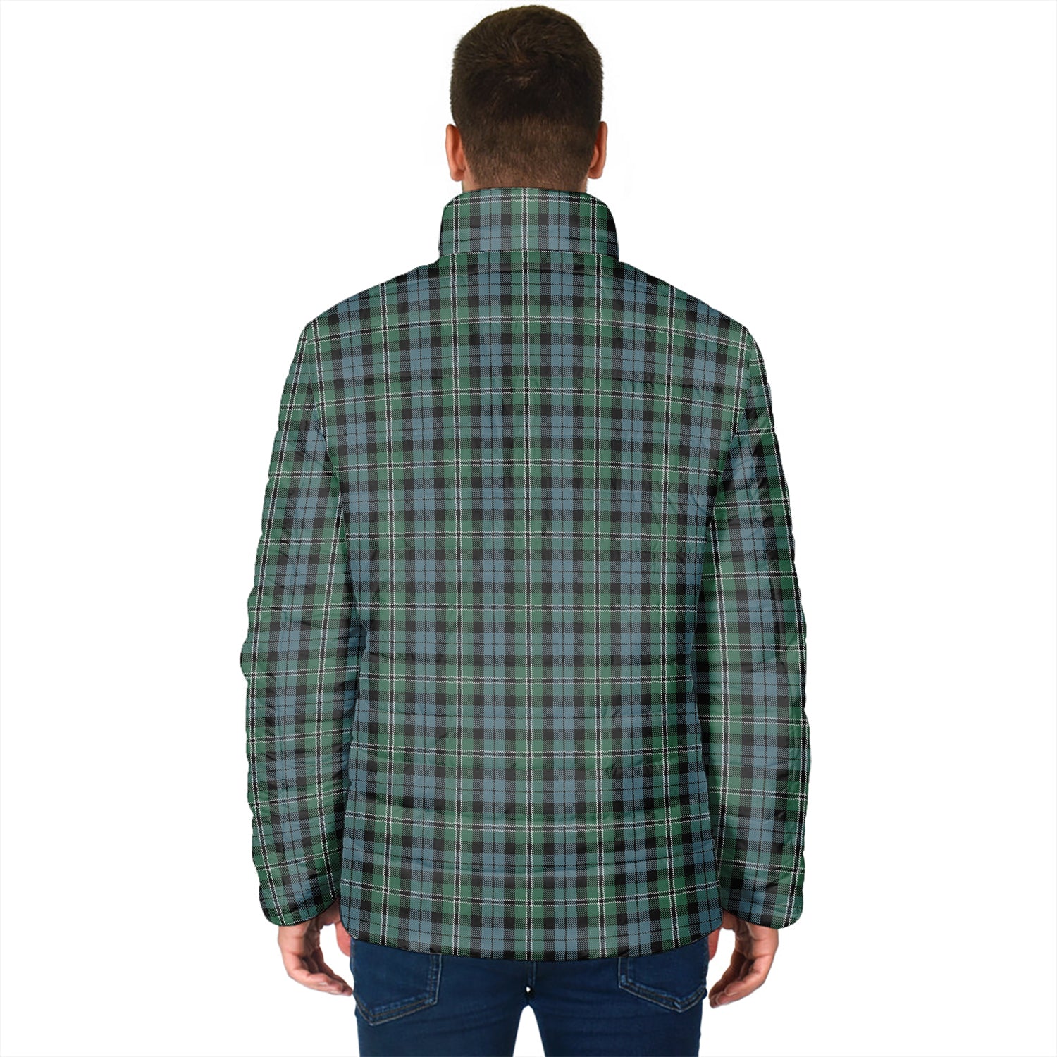 Melville Tartan Padded Jacket with Family Crest - Tartan Vibes Clothing