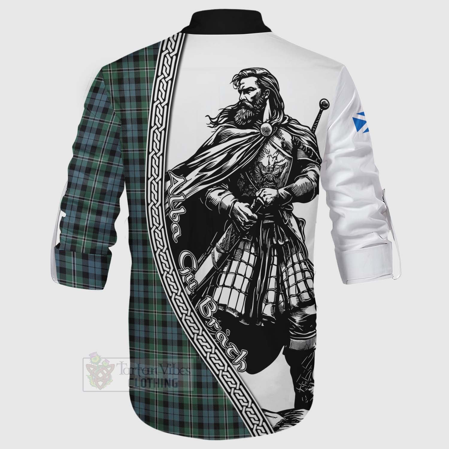 Melville Tartan Clan Crest Ghillie Kilt Shirt with Highlander Warrior Celtic Style - Tartan Vibes Clothing
