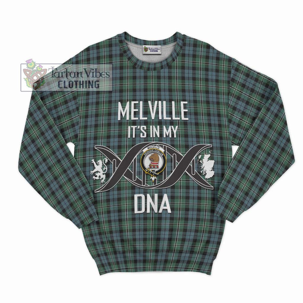 Melville Tartan Sweatshirt with Family Crest DNA In Me Style - Tartan Vibes Clothing