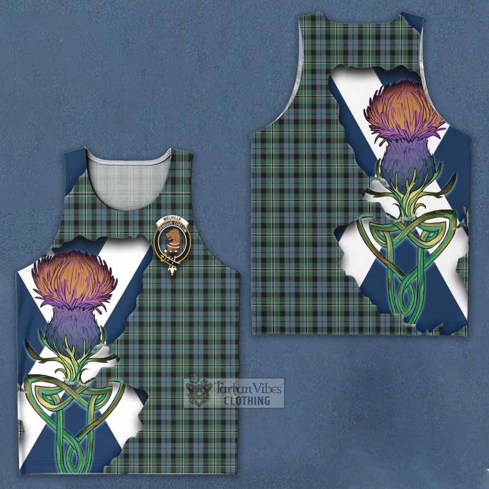 Melville Tartan Family Crest Men's Tank Top Scottish Thistle Celtic Inspired - Tartan Vibes Clothing