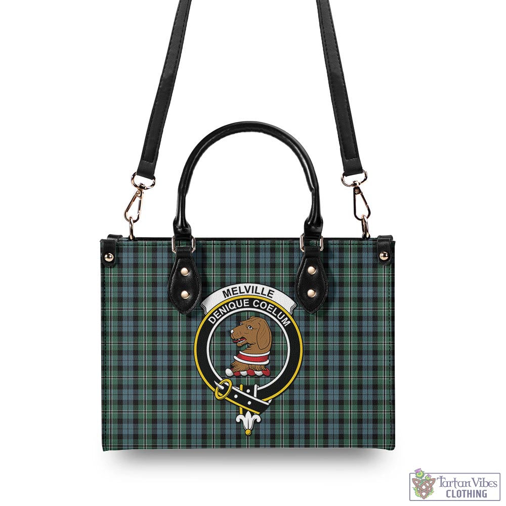 Melville Tartan Luxury Leather Handbags with Family Crest - Tartan Vibes Clothing