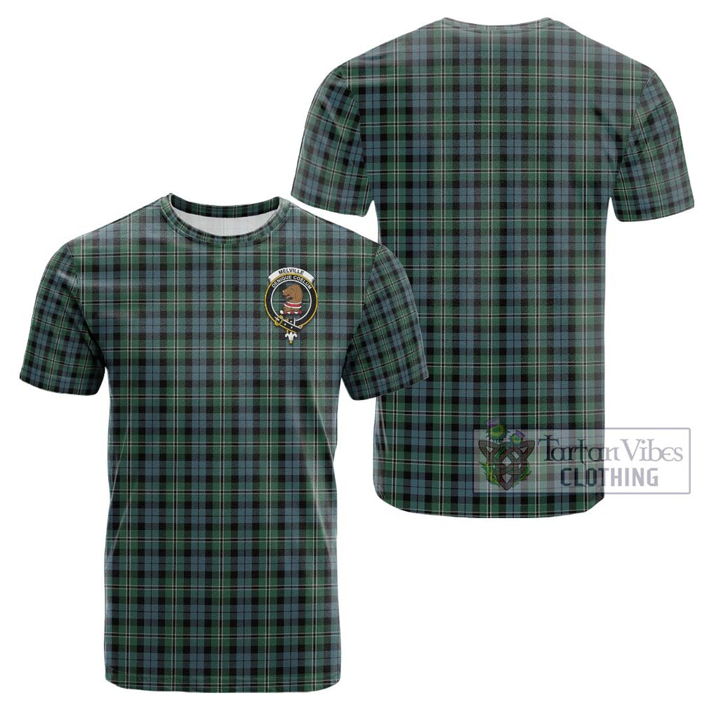 Melville Tartan Cotton T-Shirt with Family Crest Kid's Shirt - Tartanvibesclothing Shop