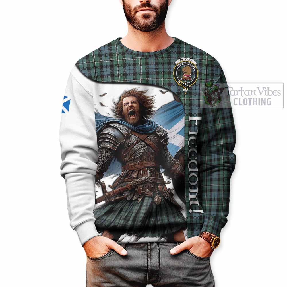 Melville Crest Tartan Sweatshirt Inspired by the Freedom of Scottish Warrior - Tartan Vibes Clothing