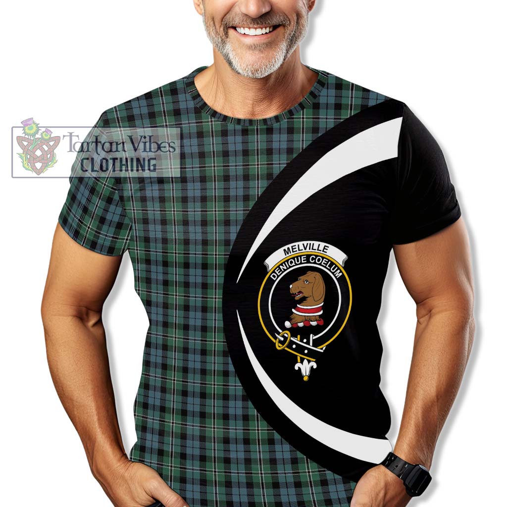 Melville Tartan T-Shirt with Family Crest Circle Style - Tartan Vibes Clothing