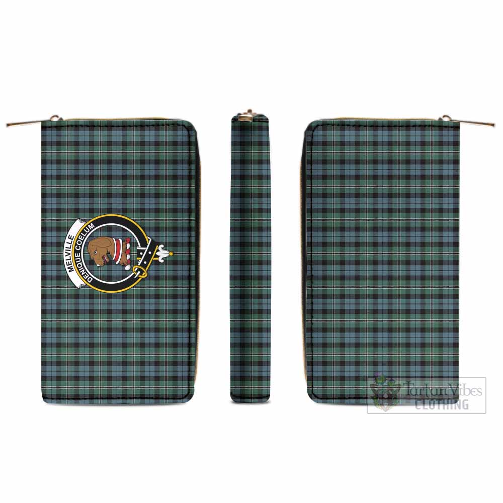 Melville Tartan Women's Leather Wallet with Family Crest - Tartan Vibes Clothing