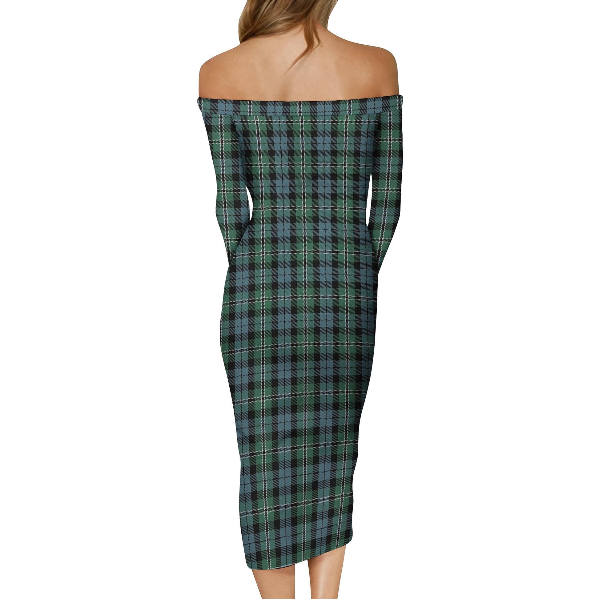 Melville Tartan Off Shoulder Lady Dress - Tartan Vibes Clothing