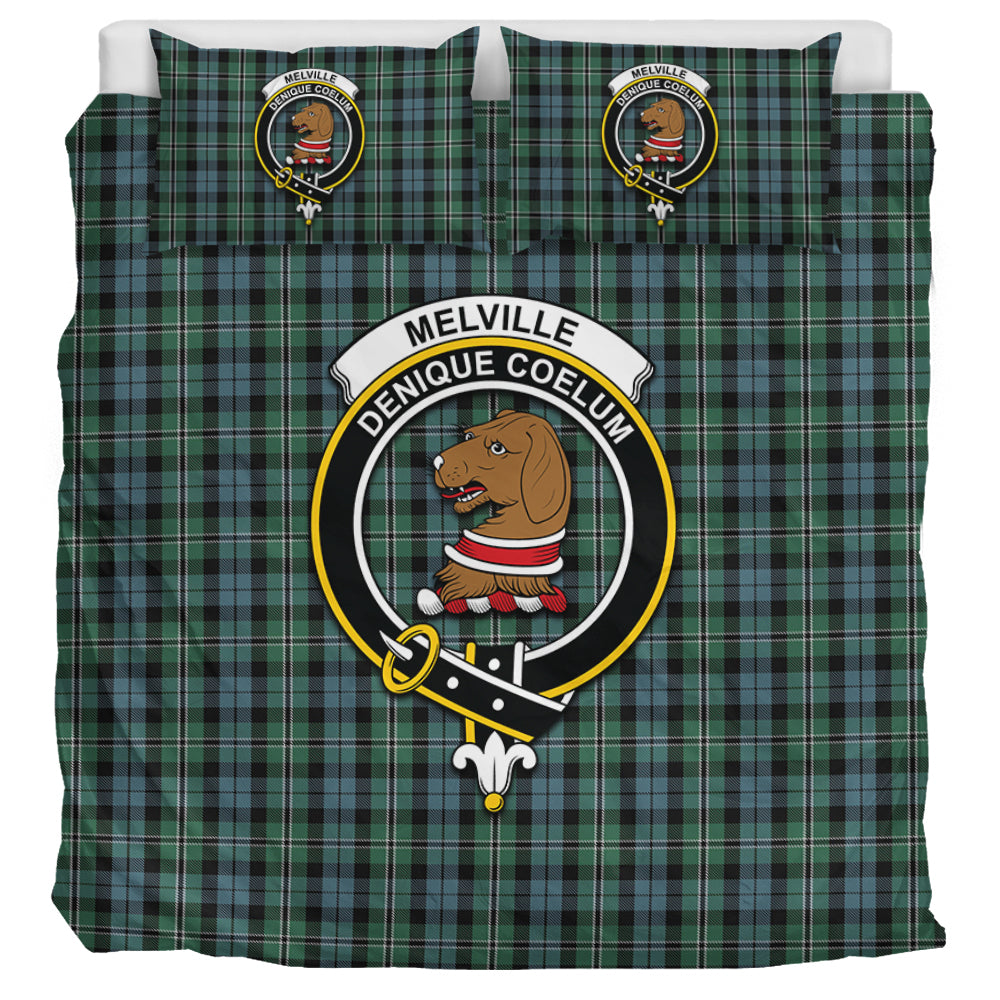 Melville Tartan Bedding Set with Family Crest UK Bedding Set UK Super King 104*94 inch - Tartan Vibes Clothing