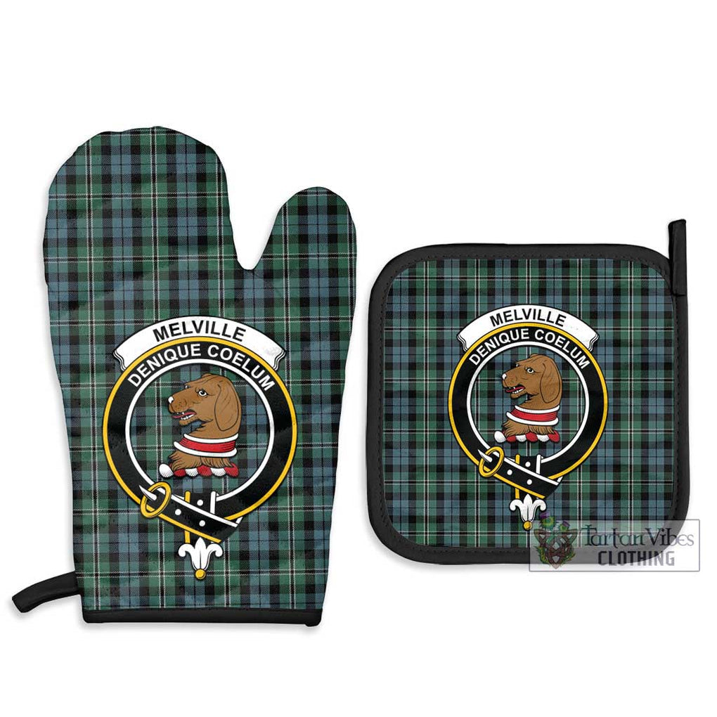 Melville Tartan Combo Oven Mitt & Pot-Holder with Family Crest - Tartan Vibes Clothing