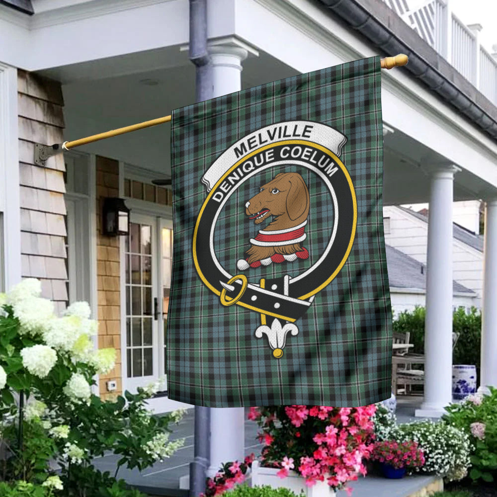 Melville Tartan Garden Flag with Family Crest - Tartan Vibes Clothing