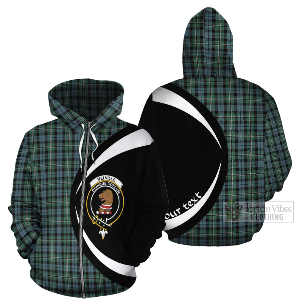 Melville Tartan Cotton Hoodie with Family Crest Circle Style - Tartan Vibes Clothing