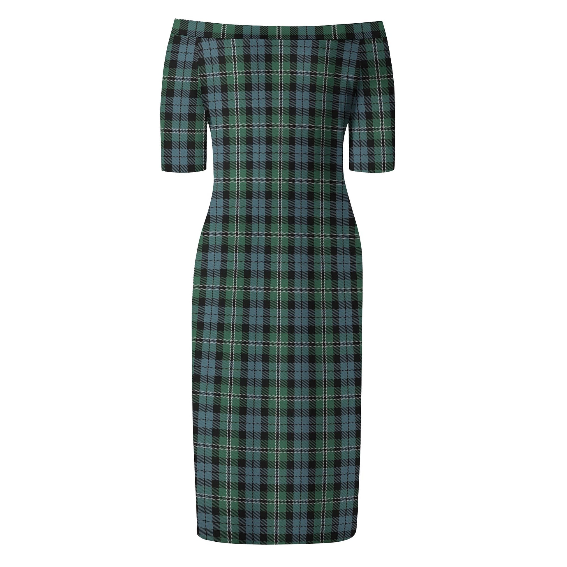Melville Tartan Off Shoulder Lady Dress - Tartan Vibes Clothing