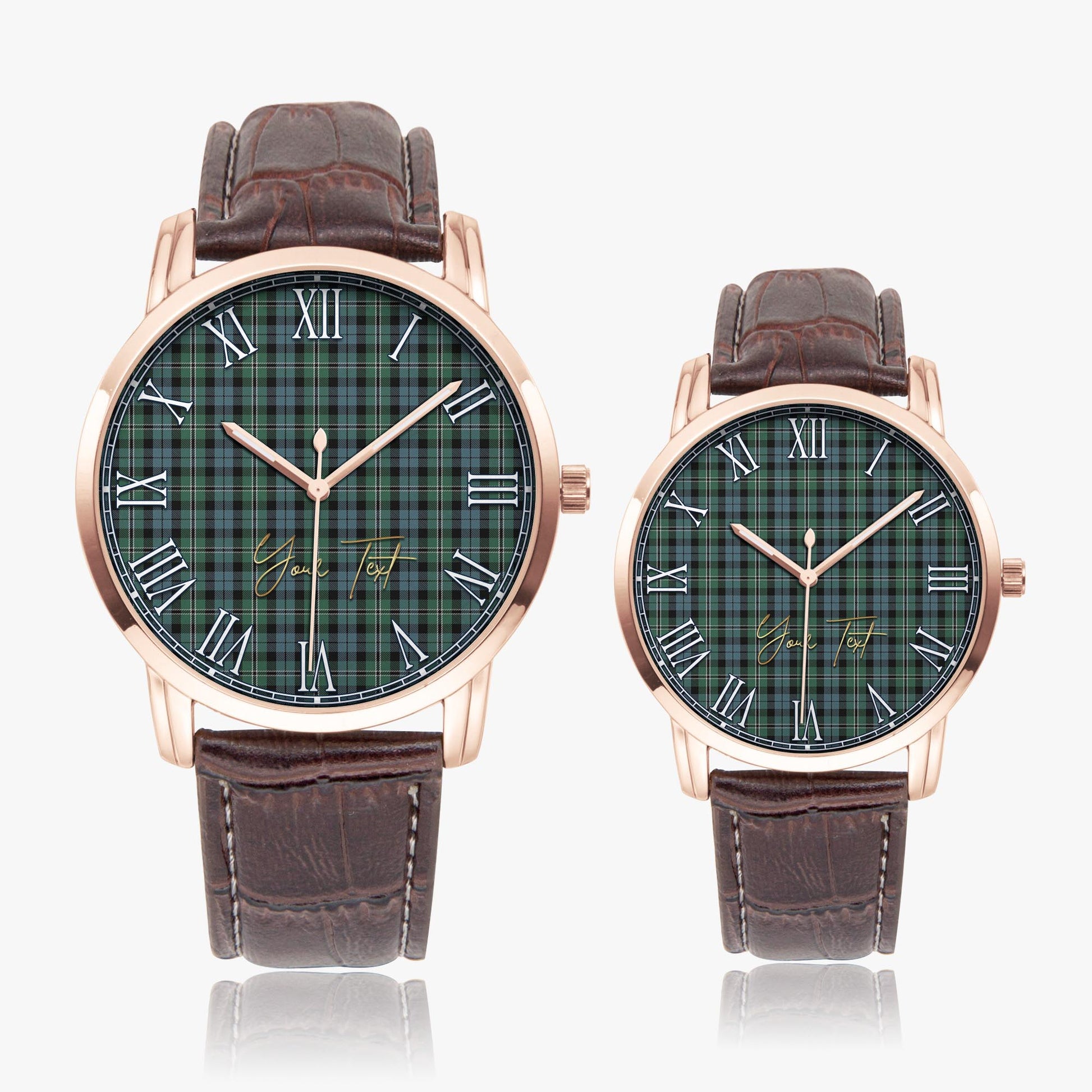 Melville Tartan Personalized Your Text Leather Trap Quartz Watch - Tartan Vibes Clothing