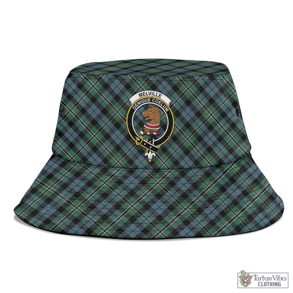 Melville Tartan Bucket Hat with Family Crest - Tartan Vibes Clothing