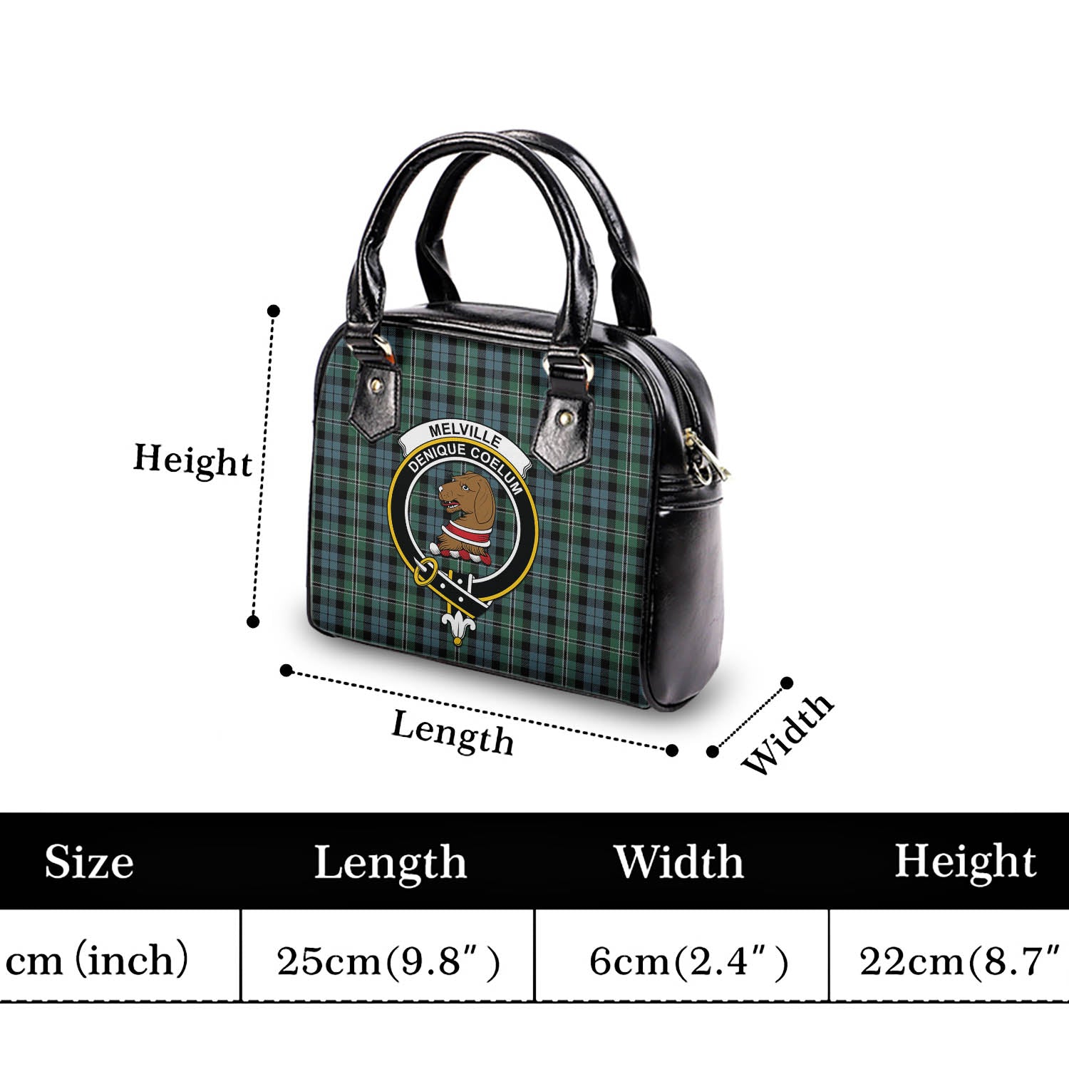 Melville Tartan Shoulder Handbags with Family Crest - Tartan Vibes Clothing