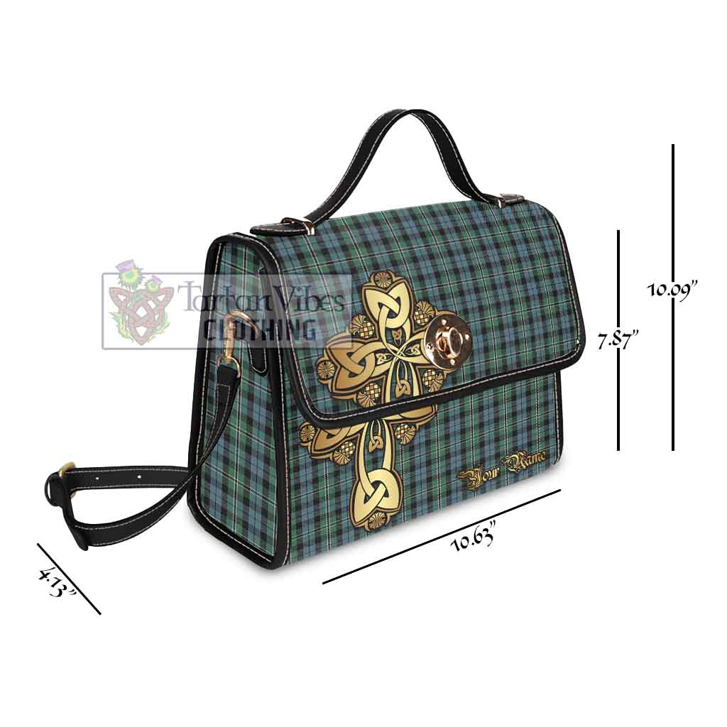 Tartan Vibes Clothing Melville Tartan Waterproof Canvas Bag Golden Thistle Celtic Cross Style