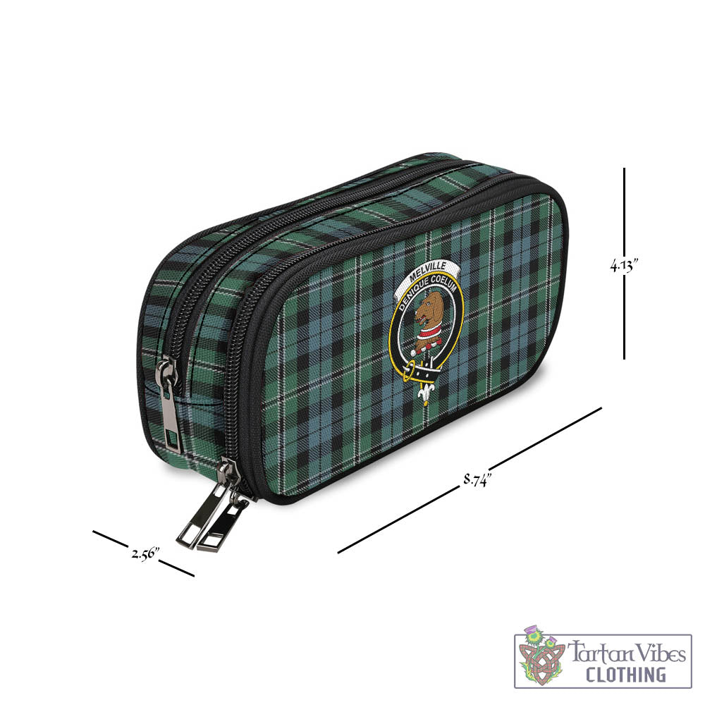 Melville Tartan Pen and Pencil Case with Family Crest - Tartan Vibes Clothing