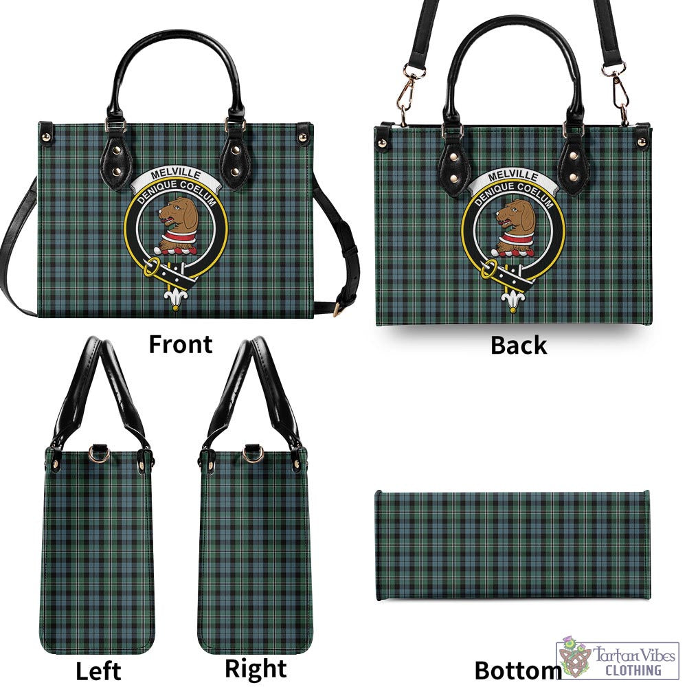 Melville Tartan Luxury Leather Handbags with Family Crest - Tartan Vibes Clothing