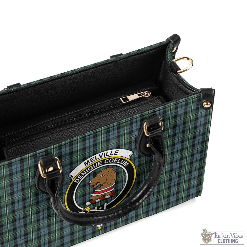 Melville Tartan Luxury Leather Handbags with Family Crest - Tartan Vibes Clothing