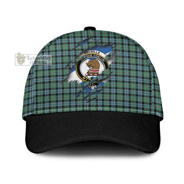 Melville Ancient Tartan Classic Cap with Family Crest In Me Style