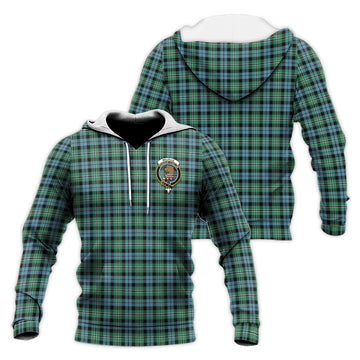 Melville Ancient Tartan Knitted Hoodie with Family Crest