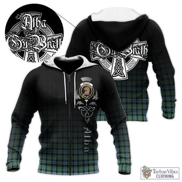 Melville Ancient Tartan Knitted Hoodie Featuring Alba Gu Brath Family Crest Celtic Inspired
