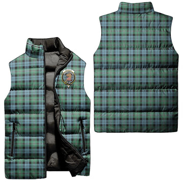 Melville Ancient Tartan Sleeveless Puffer Jacket with Family Crest