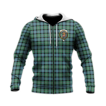 Melville Ancient Tartan Knitted Hoodie with Family Crest