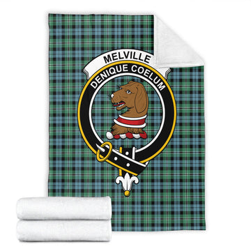 Melville Ancient Tartan Blanket with Family Crest