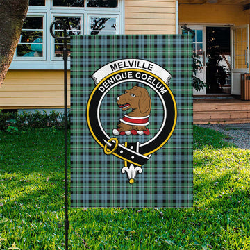Melville Ancient Tartan Flag with Family Crest