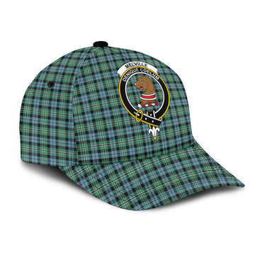 Melville Ancient Tartan Classic Cap with Family Crest