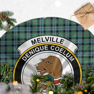 Melville Ancient Tartan Christmas Tree Skirt with Family Crest