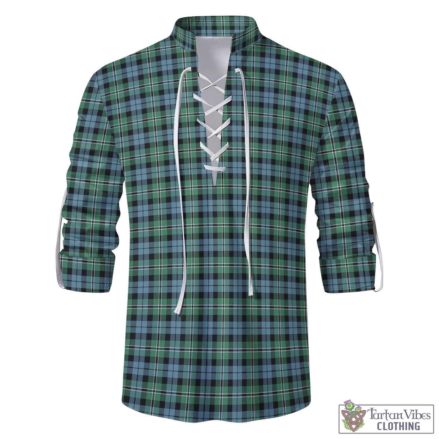 Tartan Vibes Clothing Melville Ancient Tartan Men's Scottish Traditional Jacobite Ghillie Kilt Shirt
