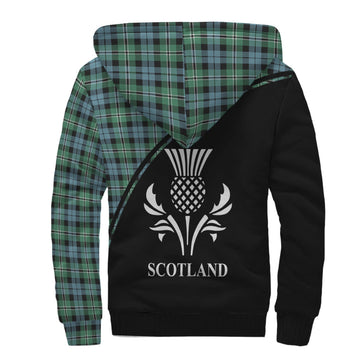 Melville Ancient Tartan Sherpa Hoodie with Family Crest Curve Style