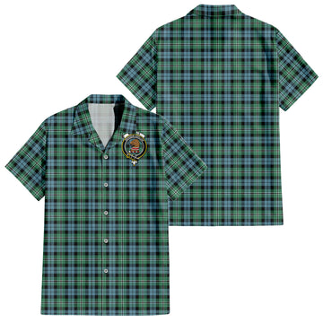 Melville Ancient Tartan Short Sleeve Button Down Shirt with Family Crest