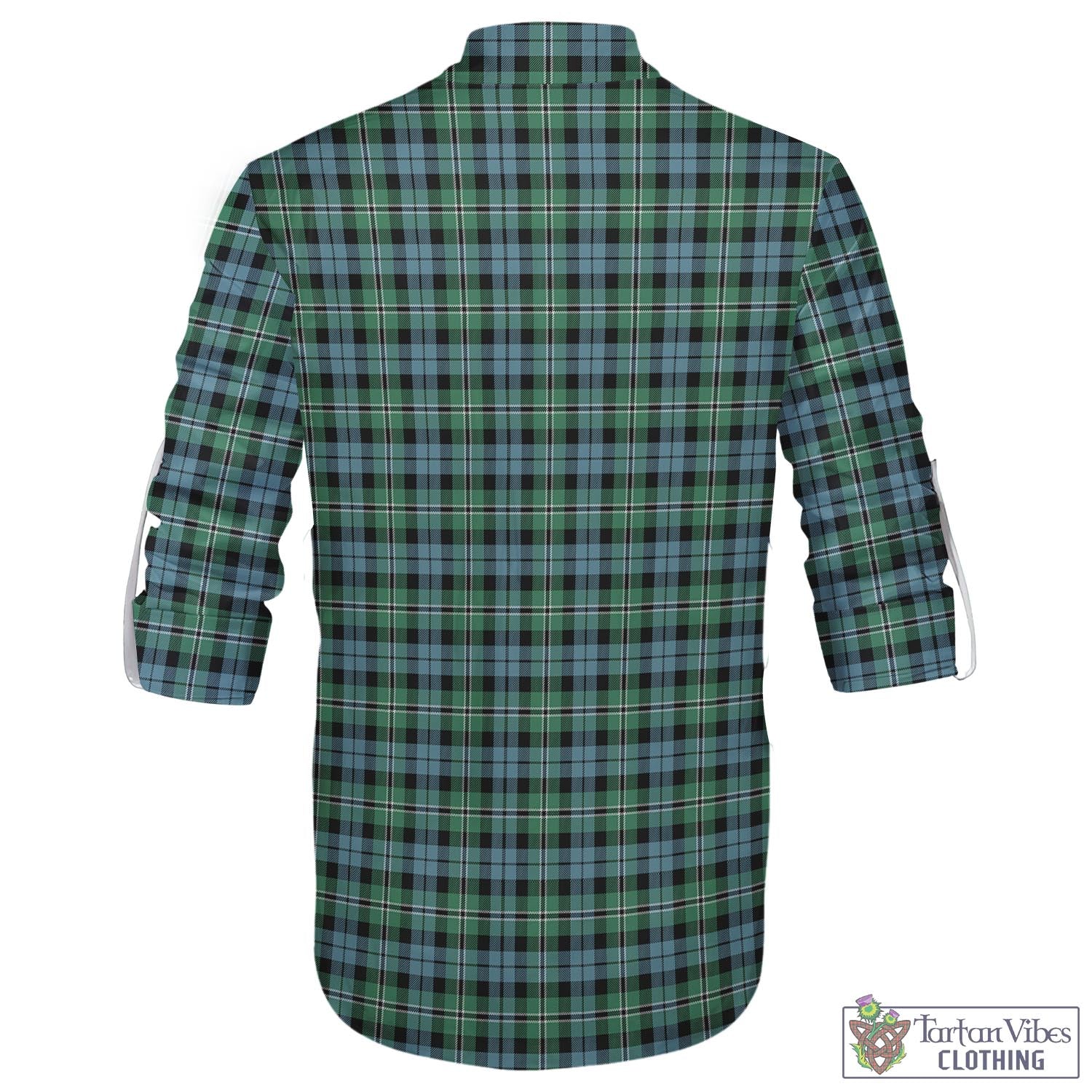 Tartan Vibes Clothing Melville Ancient Tartan Men's Scottish Traditional Jacobite Ghillie Kilt Shirt with Family Crest