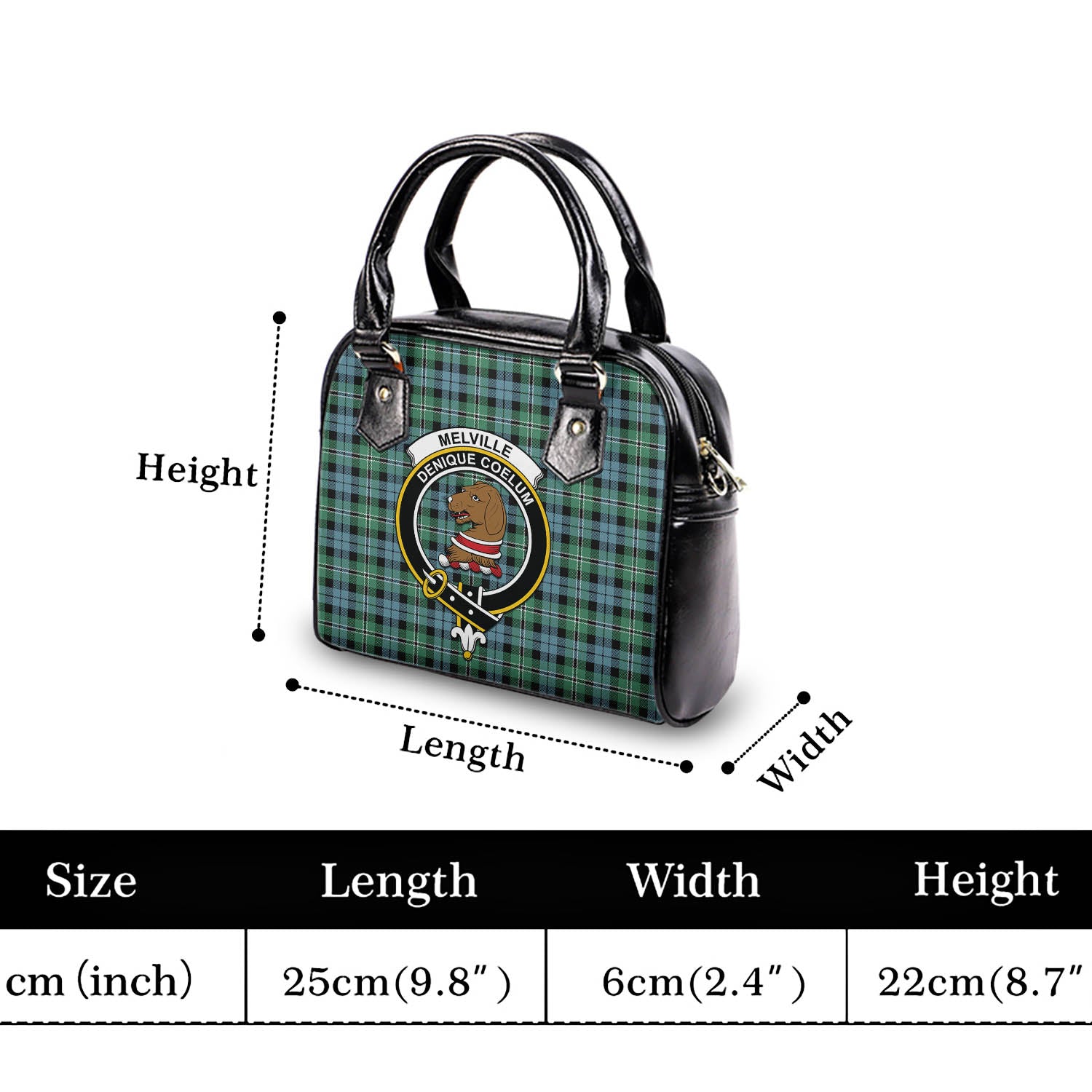 Melville Ancient Tartan Shoulder Handbags with Family Crest - Tartanvibesclothing