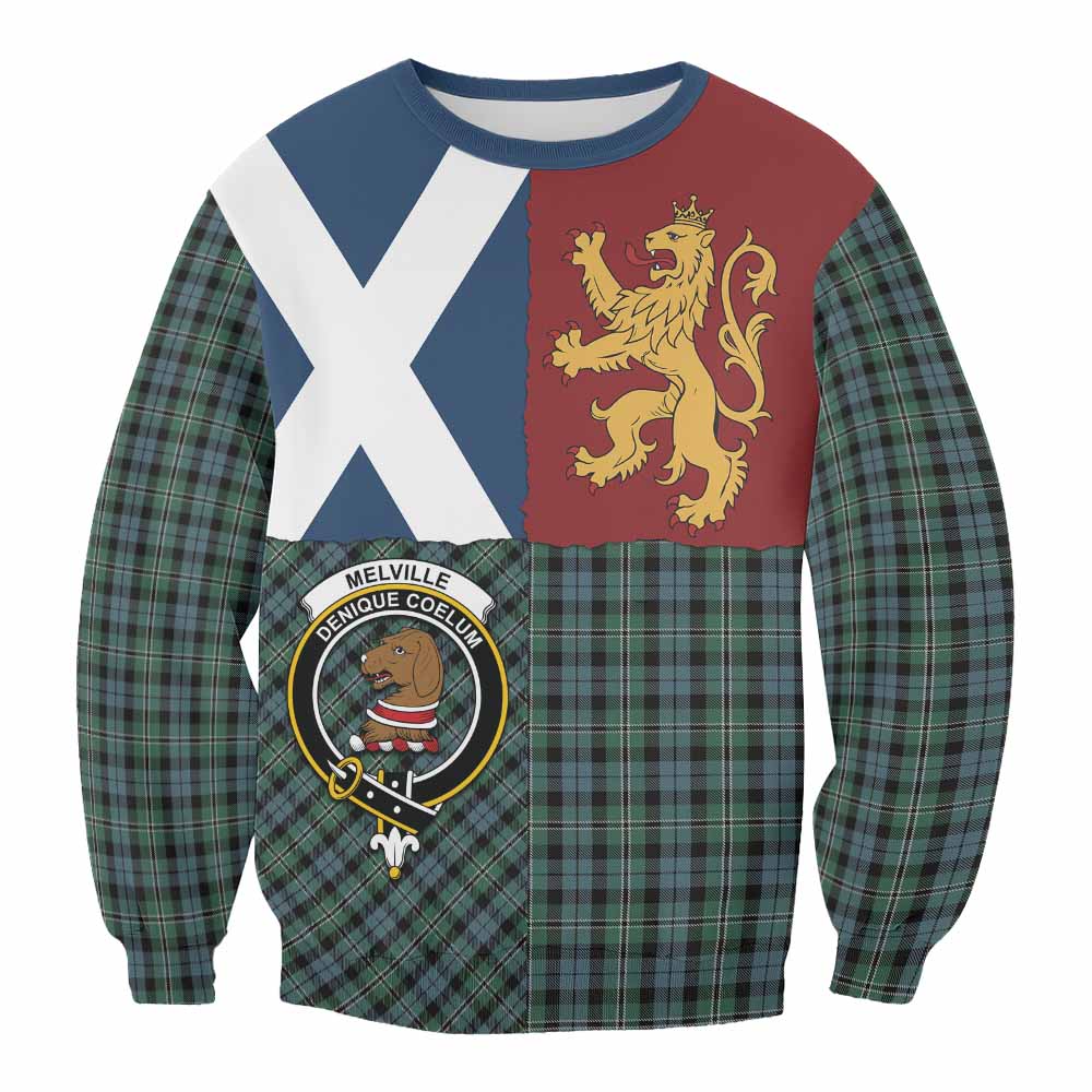 Melville Crest Tartan Sweatshirt with Lion Rampant Saltire Style