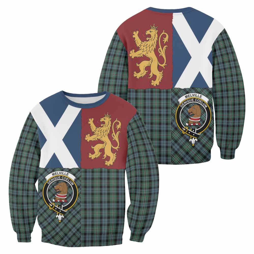 Melville Crest Tartan Sweatshirt with Lion Rampant Saltire Style