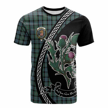 Melville Family Crest Tartan Cotton T-shirt Alba Thistle Inspired